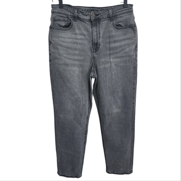 AE HIGH-RISE MOM JEANS. DARK GRAY/10 REGULAR - Picture 1 of 5